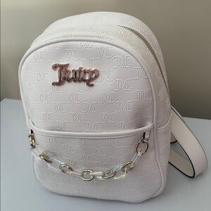Juicy Couture Whire Backpack with Chain Accent